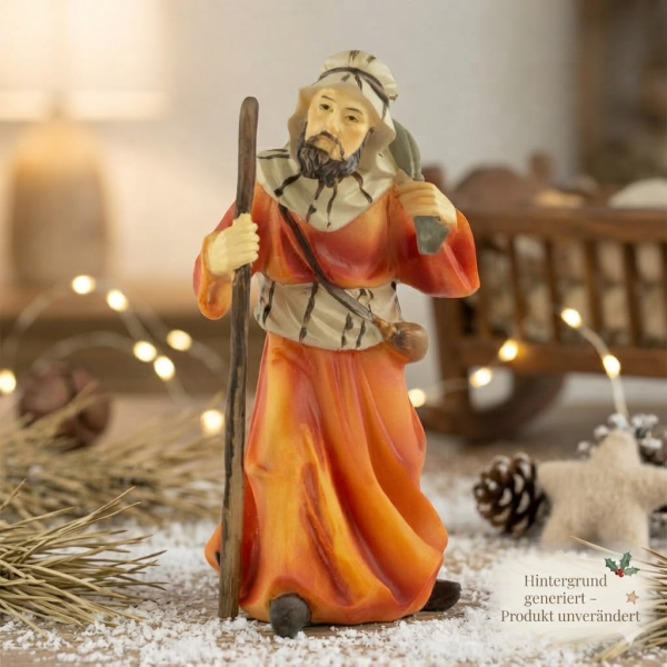 Handbemalte Krippenfigur Kameltreiber, ca. 10,5 cm, K 001-14
